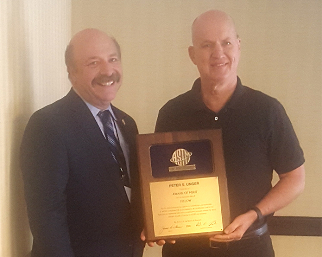 Pete Unger Honored by ASTM International