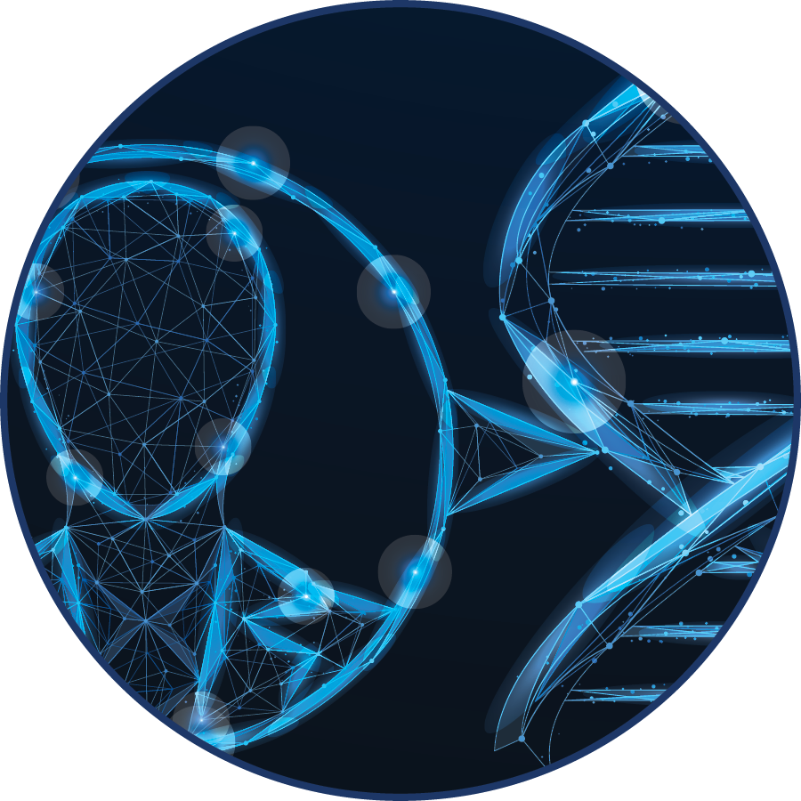 DNA Strand with Man's Profile